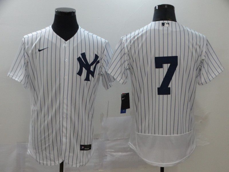 Men New York Yankees 7 No name White Nike Elite MLB Jerseys